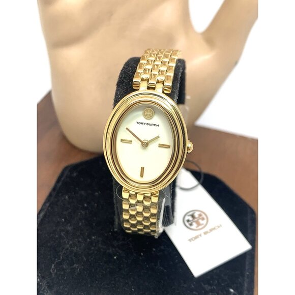 Tory Burch Accessories - Tory Burch Women's Watch TBW6032 Quartz Oval Cream Dial Gold Stainless Steel